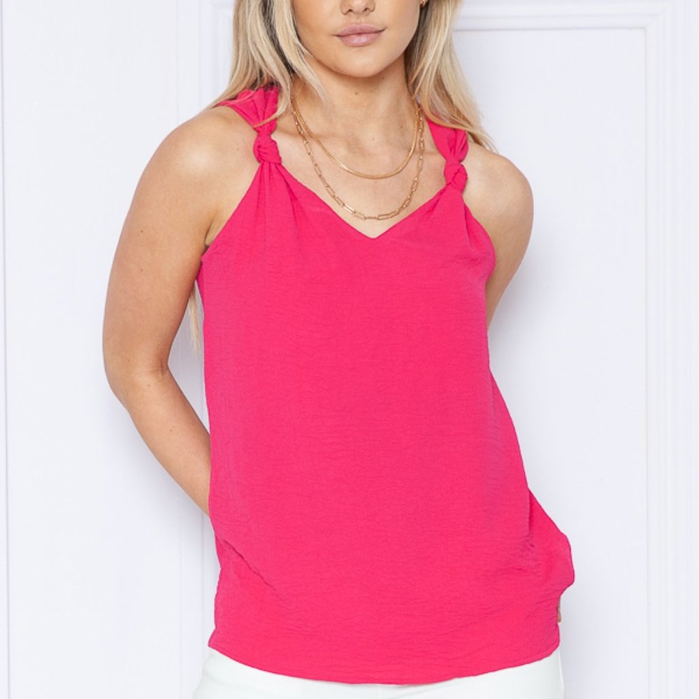 SOLID TANK TOP WITH SHOULDER KNOT